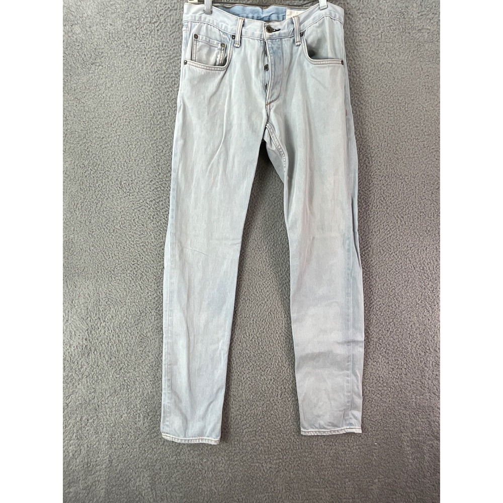 Rag & Bone Fit 2 Slim Jeans Women 31 Bleach Light Blue Streetwear Button Fly USA